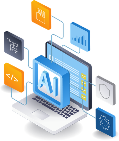 Tecnología de inteligencia artificial  Ilustración