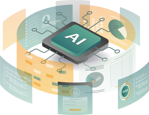 Tecnología de inteligencia artificial  Ilustración