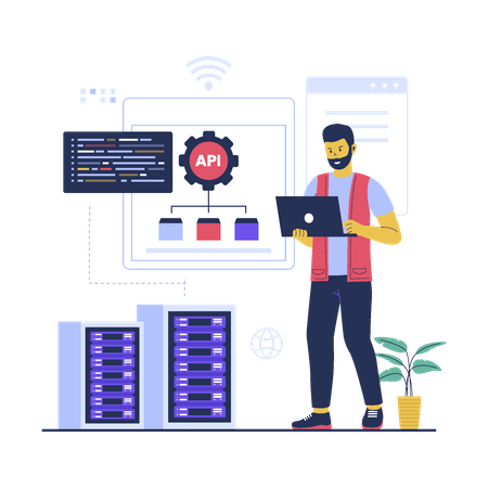 Tecnologia de interface de programação de aplicativos  Ilustração