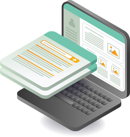 Tecnología de información de datos en línea  Ilustración