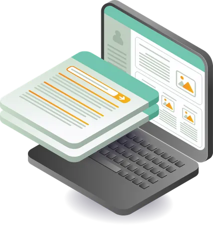 Tecnología de información de datos en línea  Ilustración