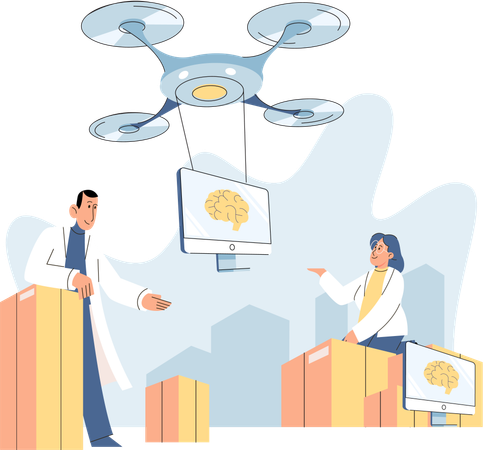 Tecnologia de logística inteligente  Illustration