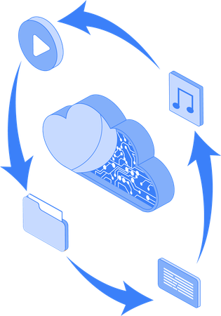 Tecnologia em nuvem  Ilustração