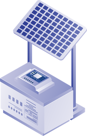 Tecnologia de painel solar de armazenamento de energia de bateria grande  Ilustração