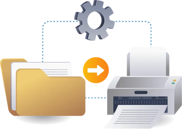 Tecnologia de pasta de dados de processo de impressão  Illustration