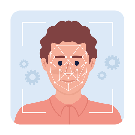 Tecnologia de reconhecimento facial  Ilustração