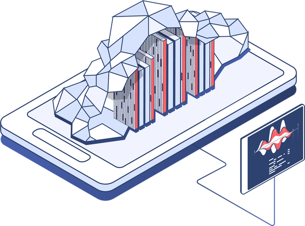 Tecnologia de rede em nuvem  Illustration