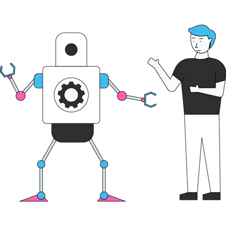 Tecnologia de robô inteligente artificial  Ilustração