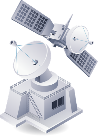 Tecnologia de satélite de informação espacial  Ilustração