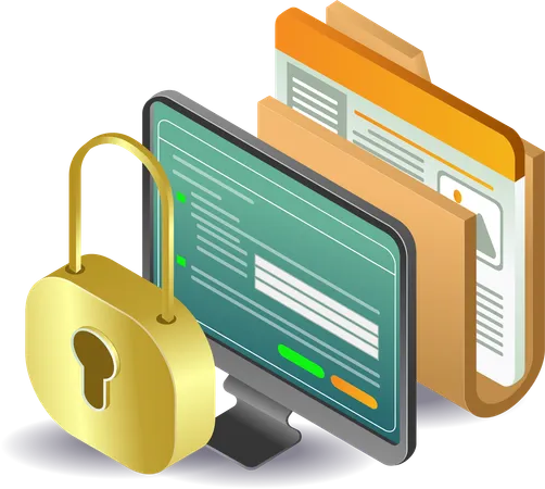 Tecnologia de segurança de dados digitais  Ilustração