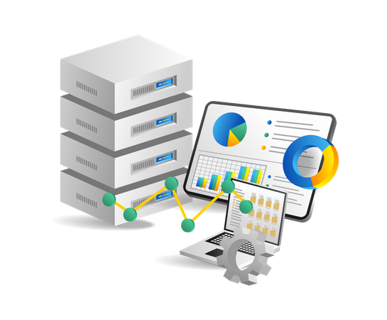 Tecnologia de servidor de análise de dados  Ilustração