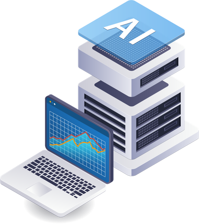 Tecnologia de servidor de análise de inteligência artificial  Illustration