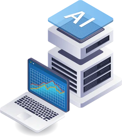 Tecnologia de servidor de análise de inteligência artificial  Illustration