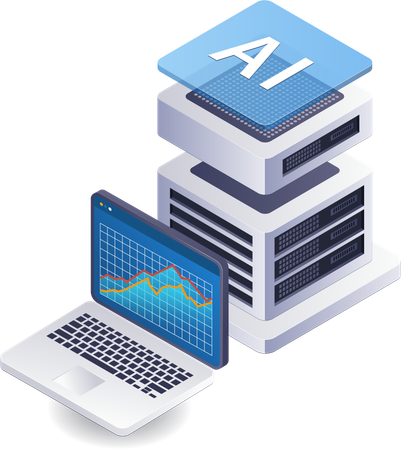 Tecnología de servidor de análisis de inteligencia artificial  Illustration