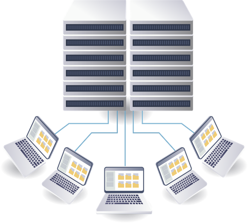 Tecnologia de servidor de dados de computador  Ilustração