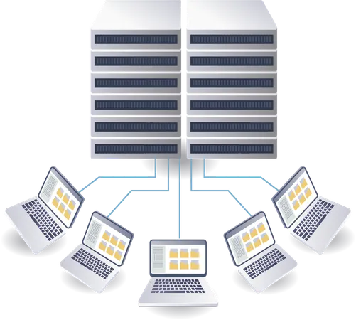 Tecnologia de servidor de dados de computador  Ilustração