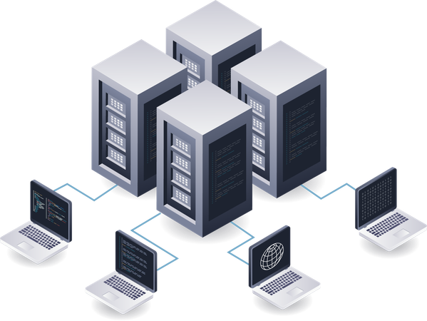 Tecnologia de servidor de rede de dados de computador  Illustration