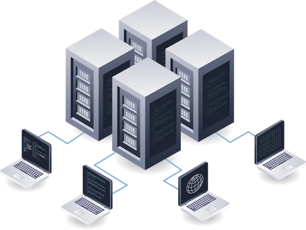 Tecnologia de servidor de rede de dados de computador  Illustration