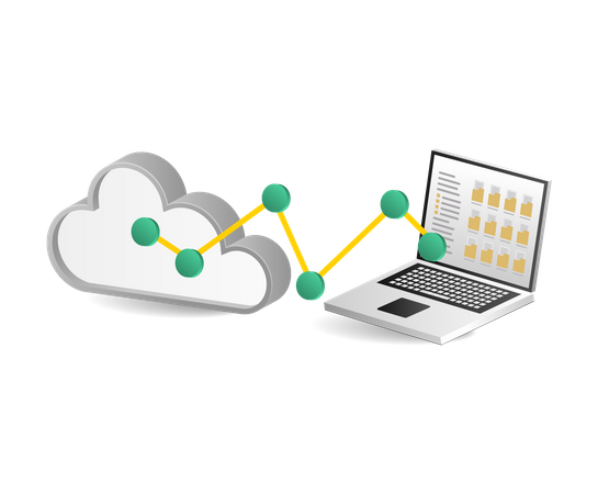 Tecnología de servidor en la nube  Ilustración