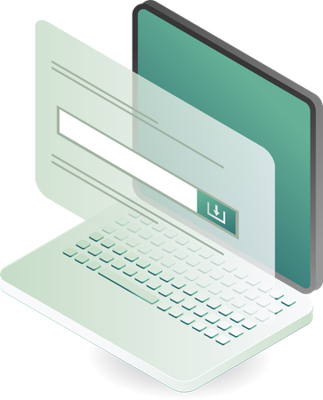 Tecnologia de upload de dados digitais por computador  Ilustração
