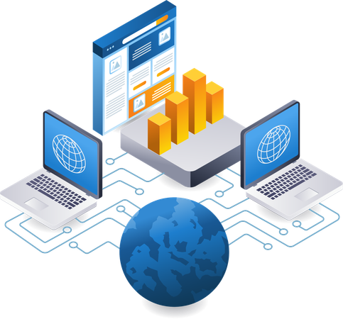 Tecnología de desarrollo de aplicaciones de Internet  Ilustración