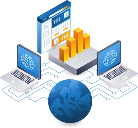 Tecnología de desarrollo de aplicaciones de Internet  Ilustración