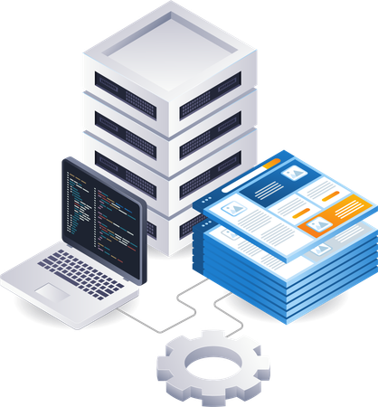 Tecnología de desarrollo de aplicaciones de servidor de datos web  Illustration