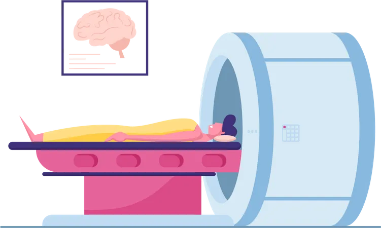 Tecnologia digital de imagem por ressonância magnética em diagnóstico de medicina  Ilustração