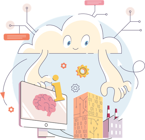 Tecnologia futura da produção moderna  Illustration