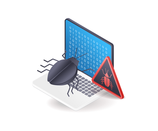 Ataque de vírus de malware de hacker de tecnologia  Ilustração