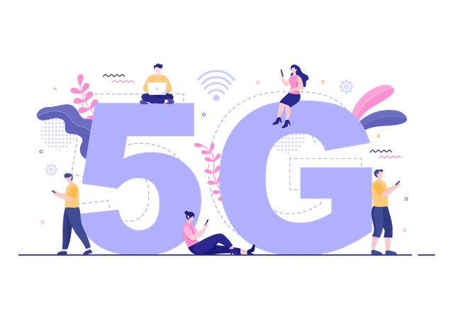 Tecnología inalámbrica 5g  Ilustración