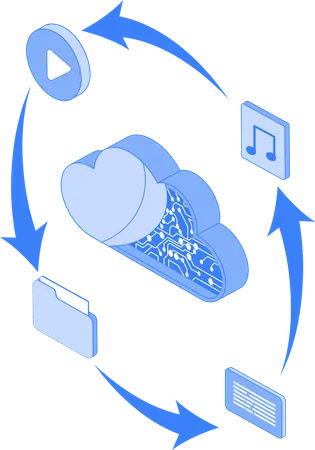 Tecnología en la nube  Ilustración