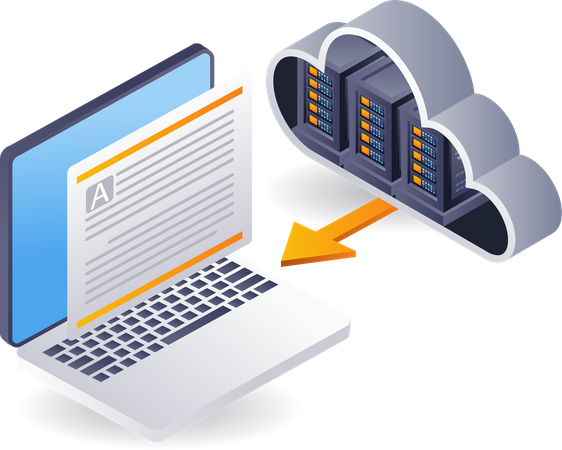 Transferencia de datos del servidor de nube de tecnología  Illustration