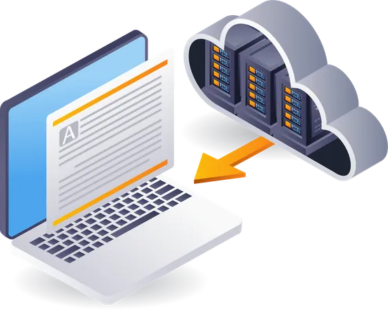 Transferencia de datos del servidor de nube de tecnología  Illustration