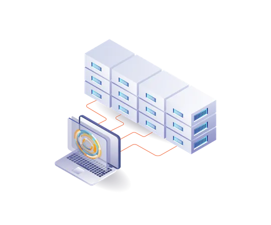 Botão de transformação digital do servidor de nuvem de tecnologia  Ilustração