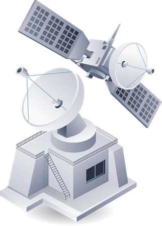 Tecnología de satélites de información espacial  Ilustración