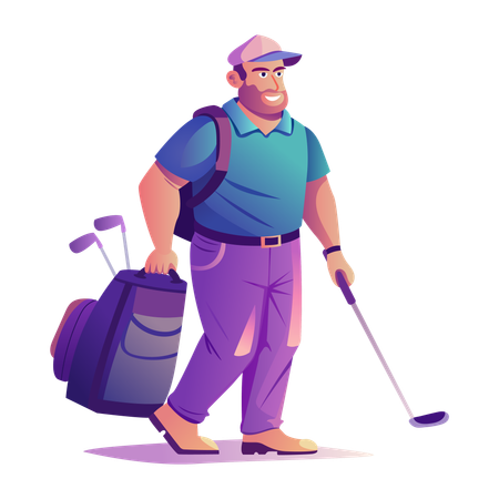 Tee Player avec kit de golf  Illustration