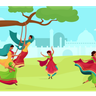 illustrations of teej celebration