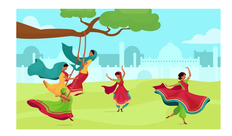 Teej Celebration  Illustration