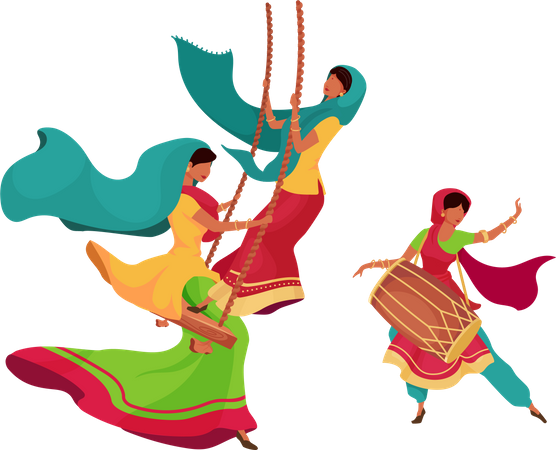 Teej festival celebration  Illustration