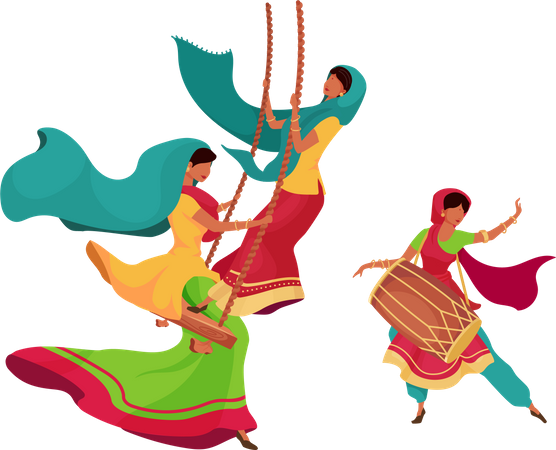 Feier des Teej-Festes  Illustration
