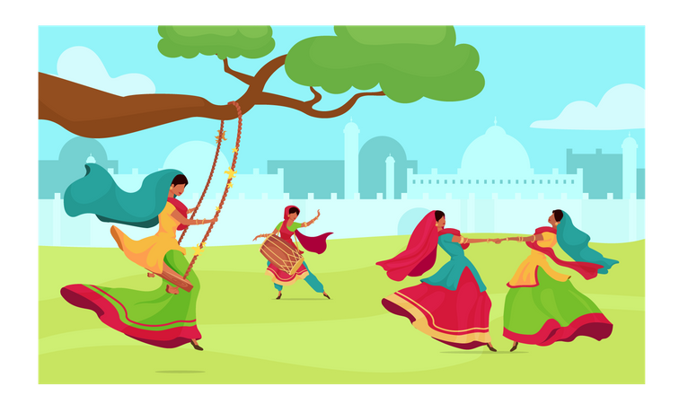 Teej Festival  Illustration