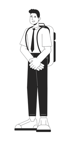 Teen boy in school uniform  Illustration