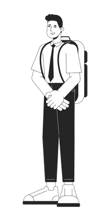 Teen boy in school uniform  Illustration