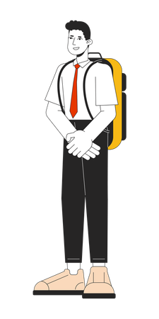 Teen boy in school uniform  Illustration