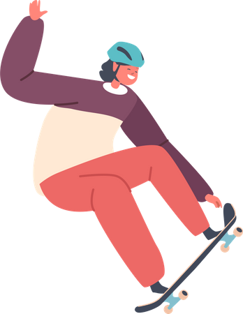 Teen Boy Skateboarding  Illustration