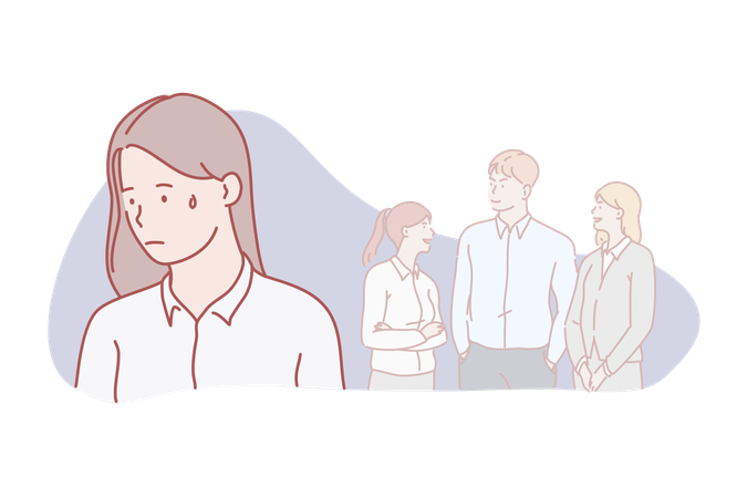 Teen social acceptation difficulty  Illustration