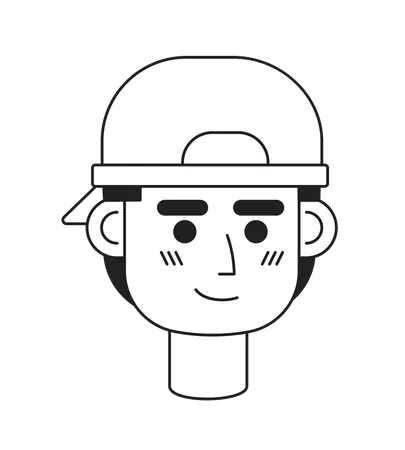 Teenage boy wearing baseball cap backwards Illustration