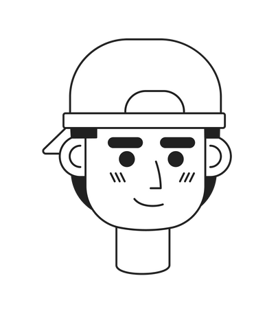 Teenage boy wearing baseball cap backwards  Illustration