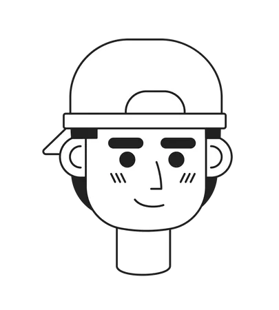 Teenage boy wearing baseball cap backwards  Illustration